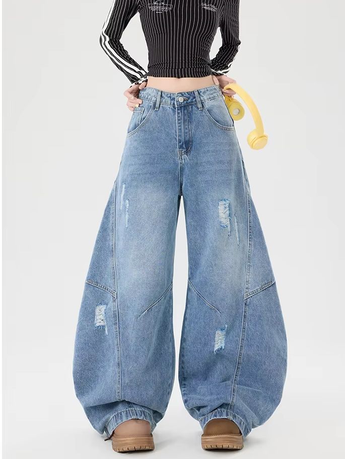 メンズ ダメージ ウォッシュ デニム ショートパンツ: サマー パッチワーク ショートパンツ、レトロ、ルーズフィット、ソフト