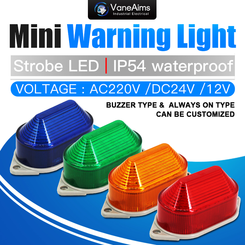 220v 小型 Led 警告灯 12v 24v TB40 ミニ点滅サイレントストロボビーコン信号インジケータライトレッドグリーンオレンジブルー IP54
