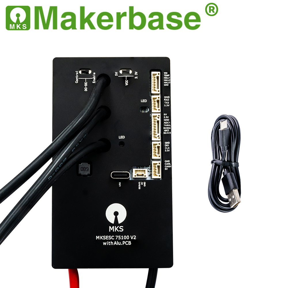 Makerbase VESC 75100 V2 84V 100A アルミ PCB 付き VESC ベース電動スケートボード/スクーター/電動自転車スピードコントローラー