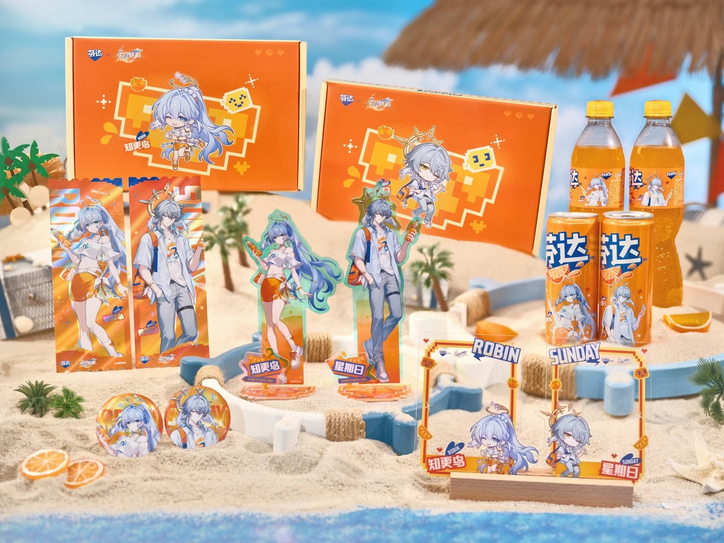公式本懐：スターレール × ファンタロビン サンデー感温カップ アクリルスタンド レーザーチケットカード ボトルバッジ