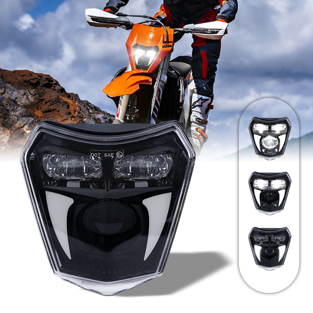KTM EXC オートバイ LED ヘッドライトスーパーモトエンデューロユニバーサル Drl 12v ダートバイクヘッドランプ KTM EXC EXCF SX SXF XC XCF XCW