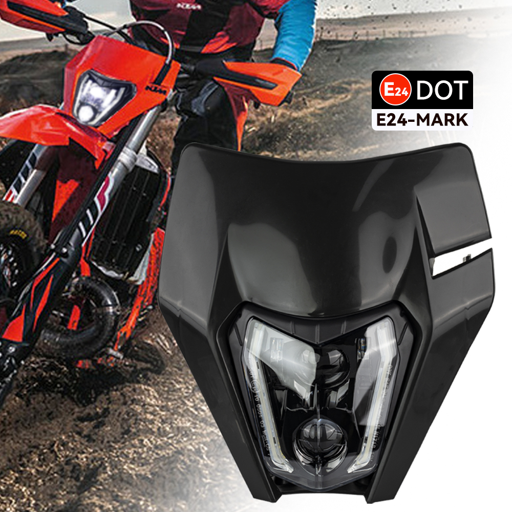 オートバイのヘッドライト LED 芯 EXC XC SX XCF SXF SMR 125 690 ユニバーサル 2016-2023 エンデューロダートバイクモトクロスヘッドランプ