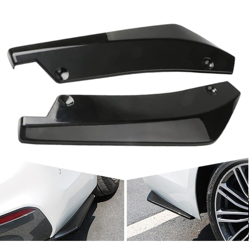 2PC リアバンパースプリッターカナードスポイラープロテクター、VW ゴルフ MK5/MK6/MK7/MK7.5/MK8 GTI GTD GTE リアサイドディフューザーリップガードに適合