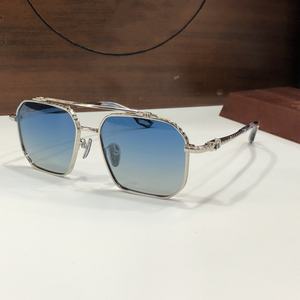 CH8095 高級メンズサングラス、アビエーターブランド、高品質UV400多角形デザイナーメガネ、カスタムブラックレンズ、工場直販。