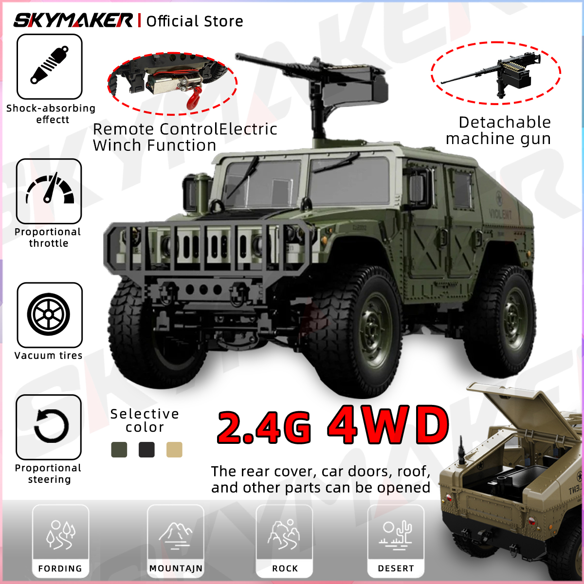 JJRC C8835 1/14 フルスケール RC カー 2.4 グラム 4WD 全地形オフロードクライマー LED ライト付きオフロードアドベンチャーおもちゃギフト子供のため