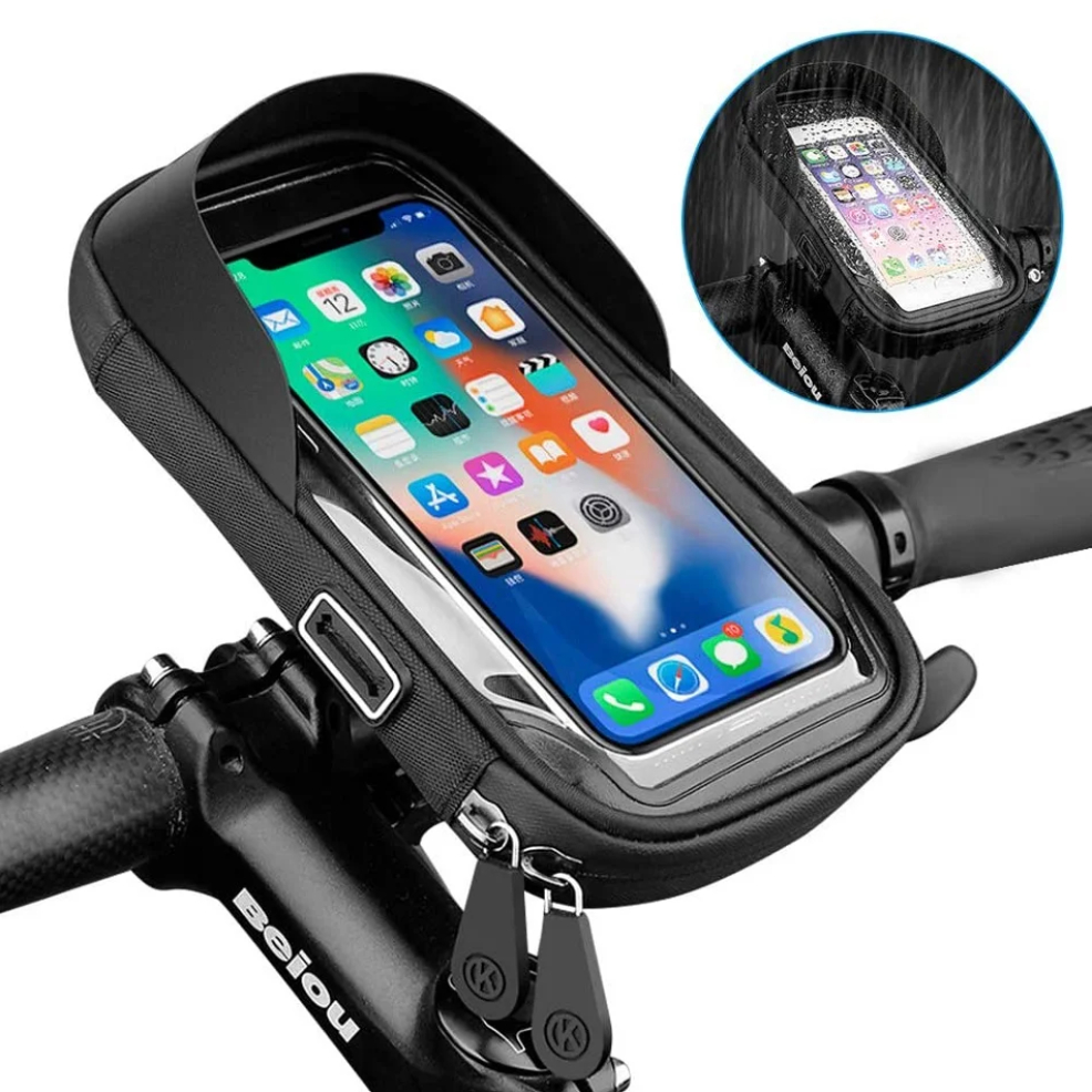 防水自転車オートバイ電話ホルダー自転車電話タッチスクリーンバッグ 6.4 インチ自転車ハンドルバーホルダー iPhone 12Pro サムスン用