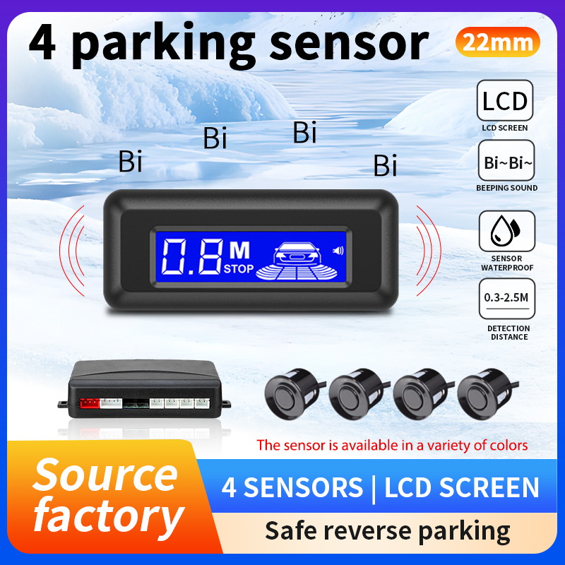 Source Factory 4 プローブ 22 ミリメートルパーキングセンサー小型 LCD ディスプレイ 12V 逆転レーダー安全な駐車支援システム
