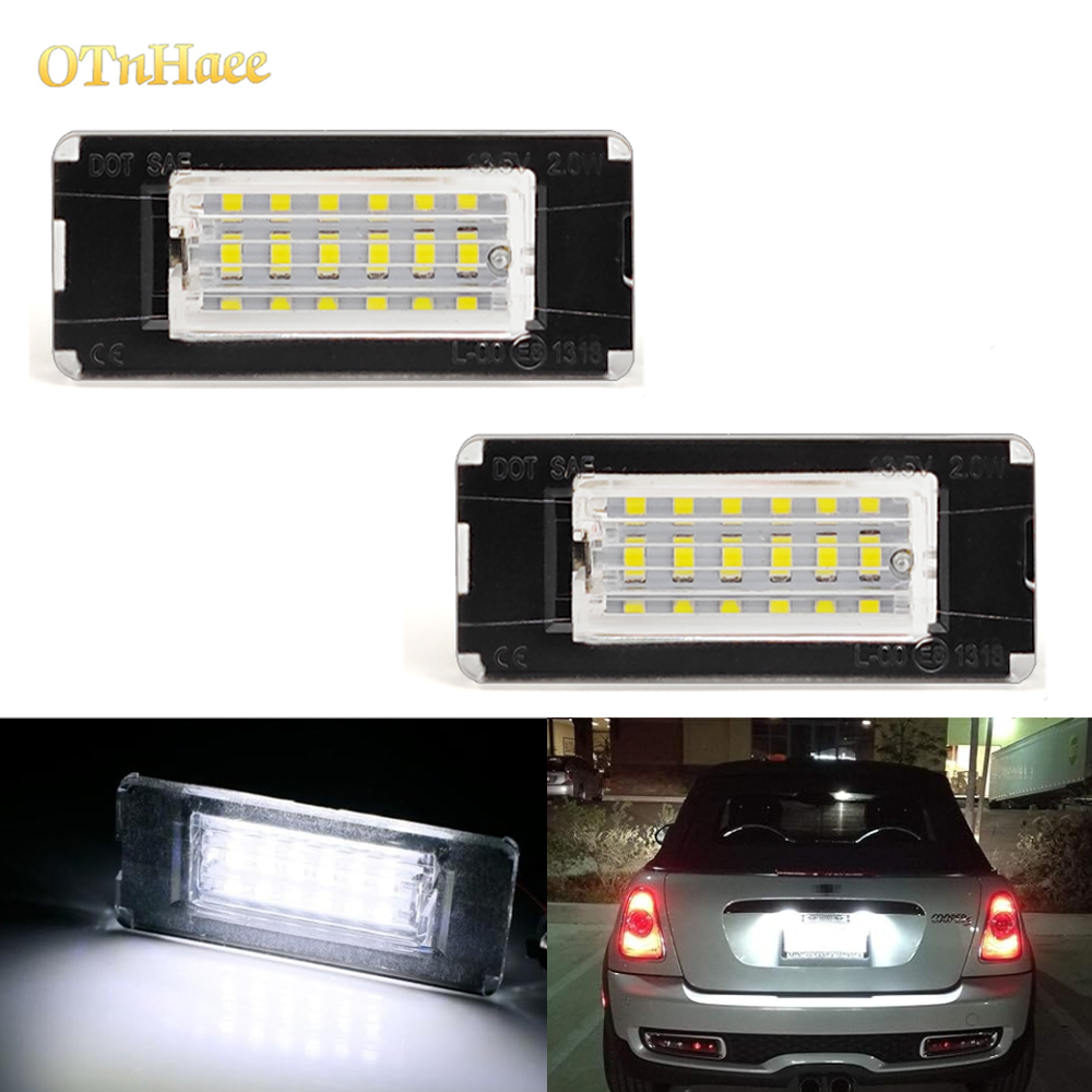 2 個ミニ LED ナンバープレートライトミニクーパー R56 R57 R58 R59 Canbus エラーフリーライセンスプレートランププラグアンドプレイ 6000K ホワイト