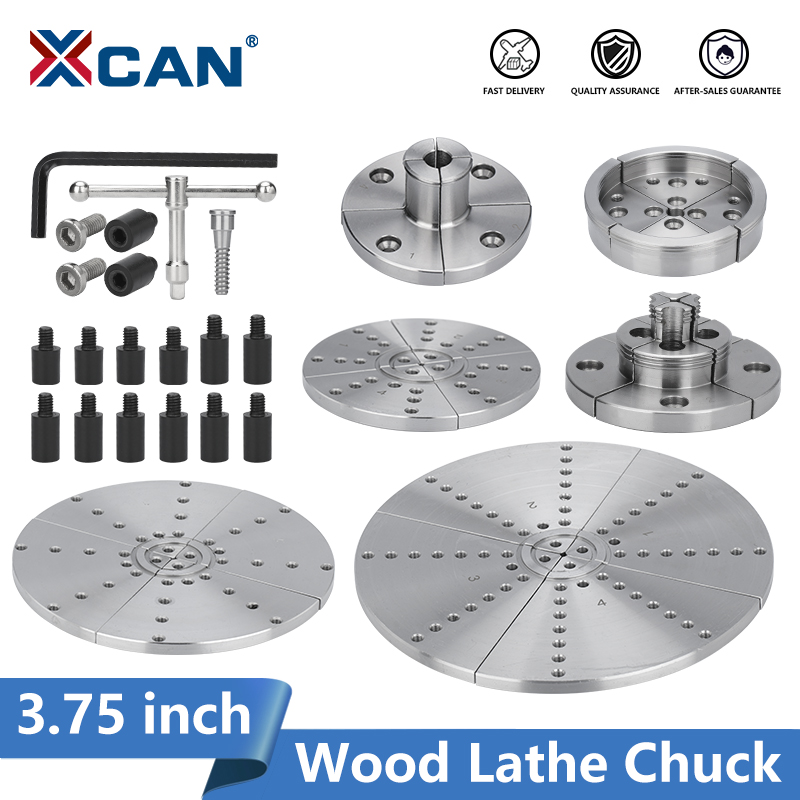 XCAN 木工旋盤チャック 3.75インチ ステップ ラウンドピンジョー セルフセンタリング部品 木工旋盤工具