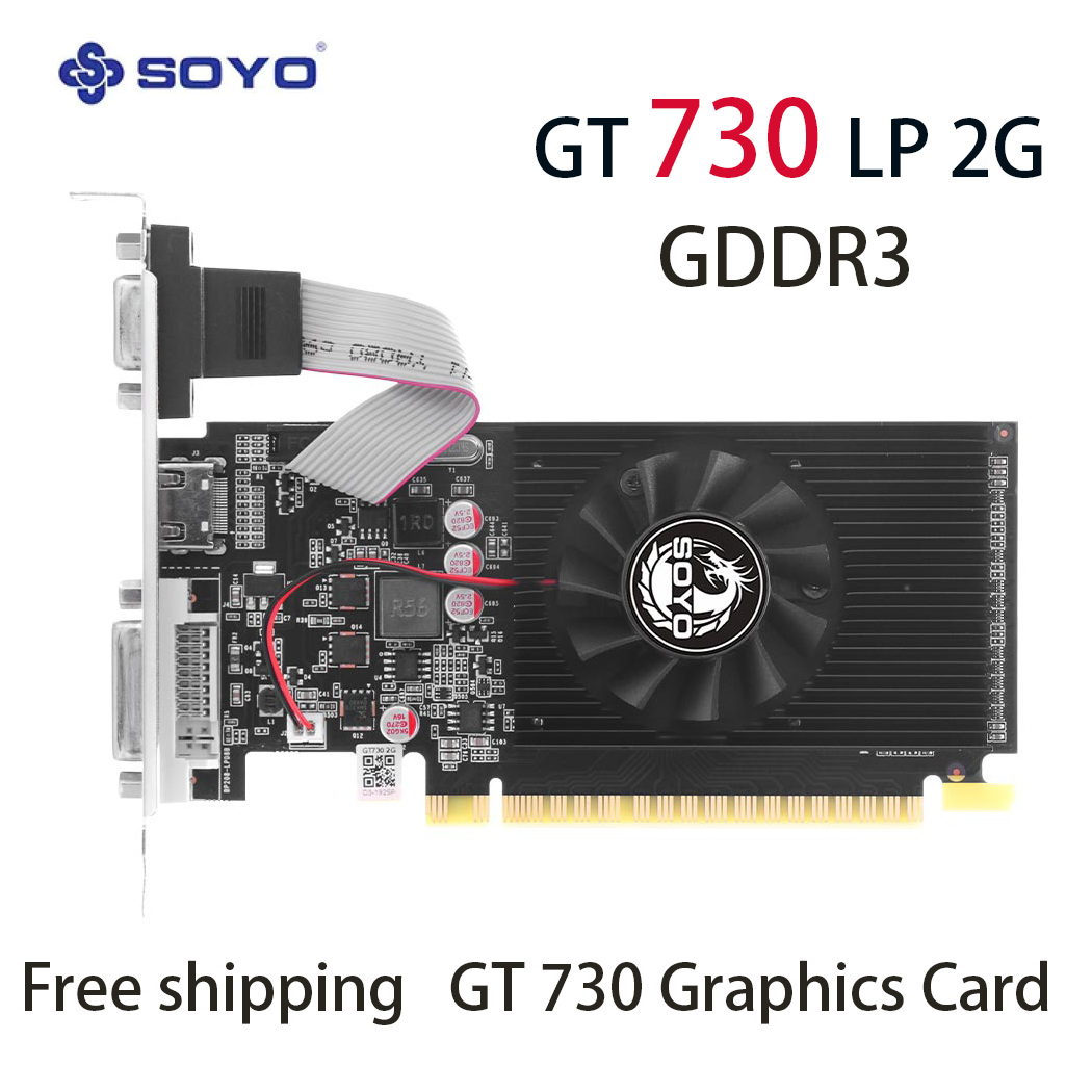 SOYO グラフィックカード NVIDIA GeForce GT 730 LP 2G GDDR3 64bit HDMI対応 DVI*1 デスクトップゲーミングコンピュータ用ビデオカード