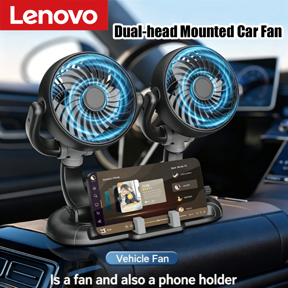 Lenovo 車用ベントファン 360 度回転ミニファン車内用 USB 電源ミニ吸盤家庭用電動ファン