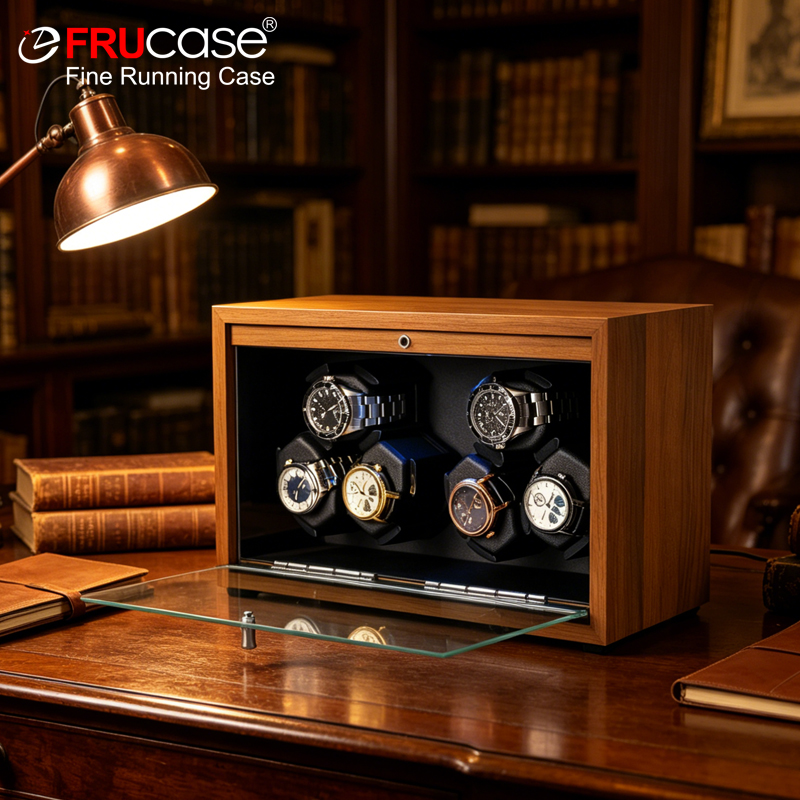 FRUCASE ウォッチワインダー 自動時計用 時計ボックス ジュエリーウォッチディスプレイコレクターストレージ LED付き