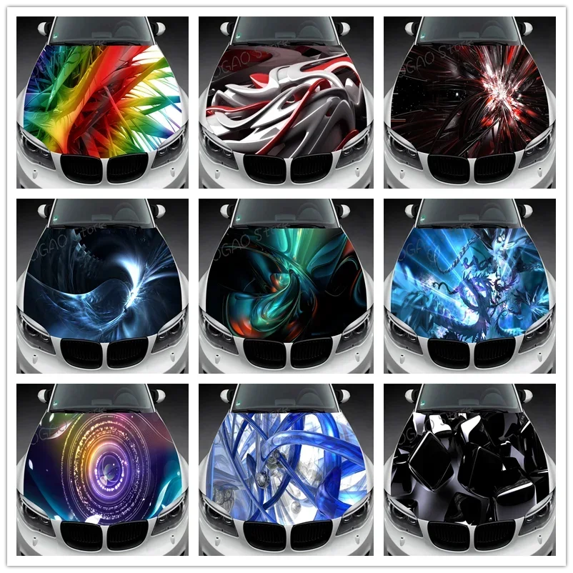 Car Hood Decal, Vinyl, Sticker, Abstract  Cool, Graphic, Wrap Decal, Truck Decal, Truck Graphic, Bonnet Decal