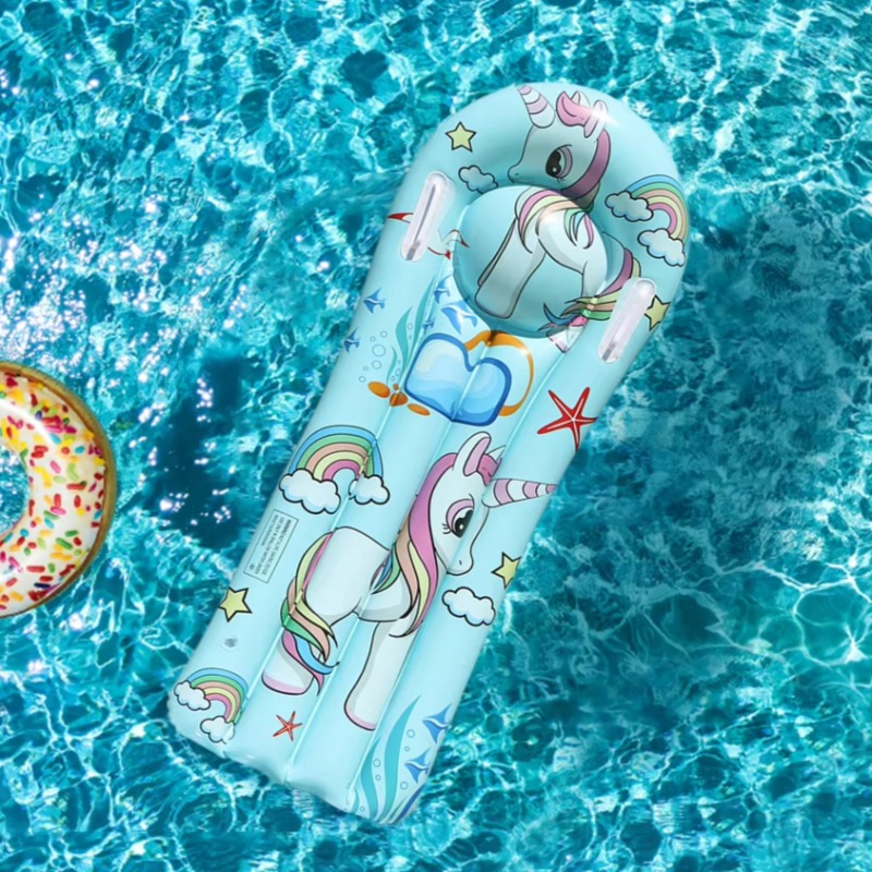 子供水のおもちゃフロートリクライニングマットポータブル夏のプールビーチインフレータブルエアマットレス PVC 耐久性のある水泳アクセサリー