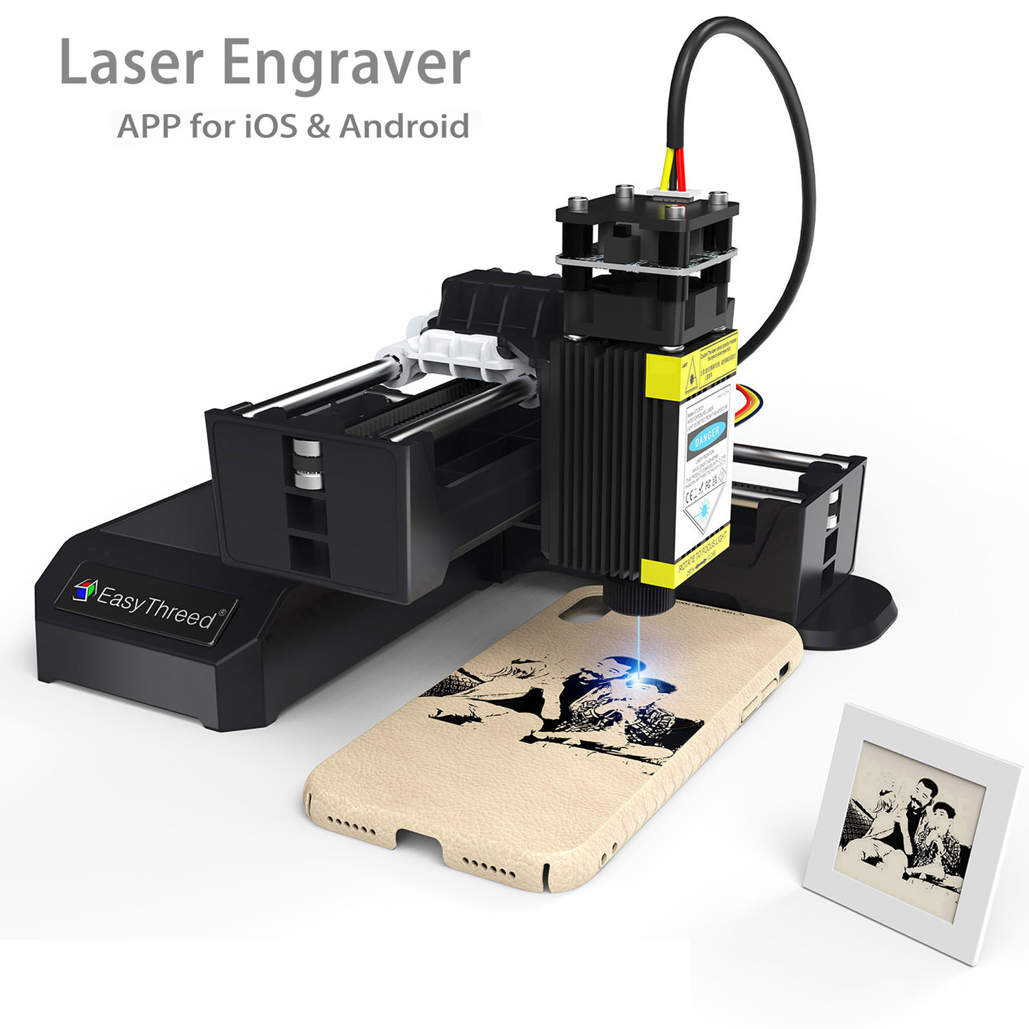 ポータブルレーザー彫刻機木材アクリルレザー Bluetooth USB アプリ制御 2 ワット CNC 米国 EU 現地配送ポーランド倉庫
