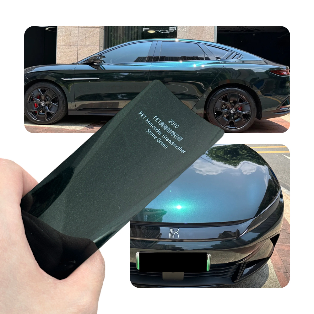 超高輝度メタリックエメラルドグリーンフルカーラップビニール PVC PET 車体ステッカー変色フィルムロールペイント保護 18 メートル