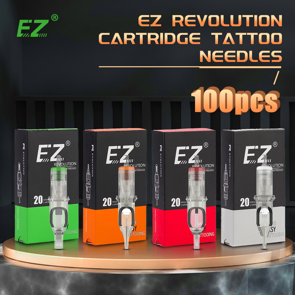 100 個 EZ Revolution カートリッジタトゥー針キットアートメイク 0.30/0.35 ミリメートル RL RS M1 RM ロータリーカートリッジタトゥーマシン用