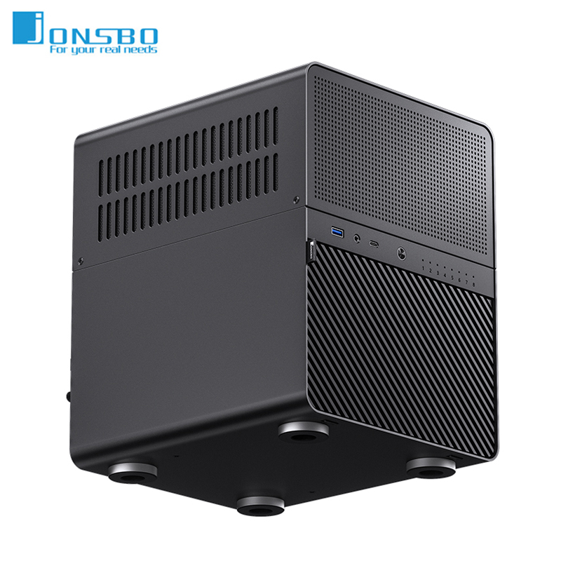 JONSBO NAS Mini ITX ケース全アルミニウム合金デスクトップシャーシコンパクト小型フォームファクター HTPC N3 ケースサポート ITX 250mm GPU