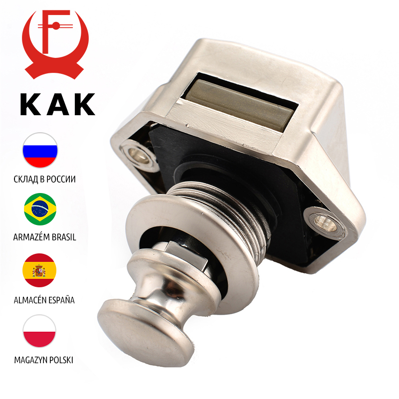 10 個 KAK キャンピングカープッシュロック 20 ミリメートル RV キャラバンボートモーターホームキャビネット引き出しラッチボタンロック家具ハードウェア