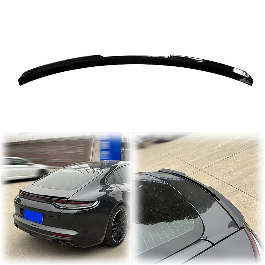2016 までポルシェパナメーラ 971 車のリアウイングスポイラーリップ高品質 ABS スポイラー光沢のある黒のカーボンファイバールックボディキット