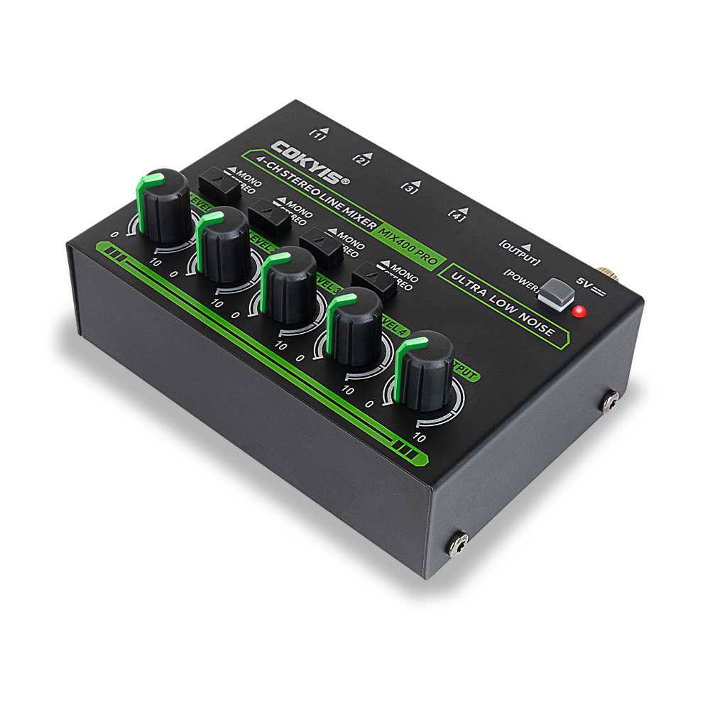 Top-Mix400 プロ 4 チャンネルプロフェッショナルサウンドミキサー RGB ライトミニオーディオミキサーラインミキサー小型オーディオミキサークラブバー用