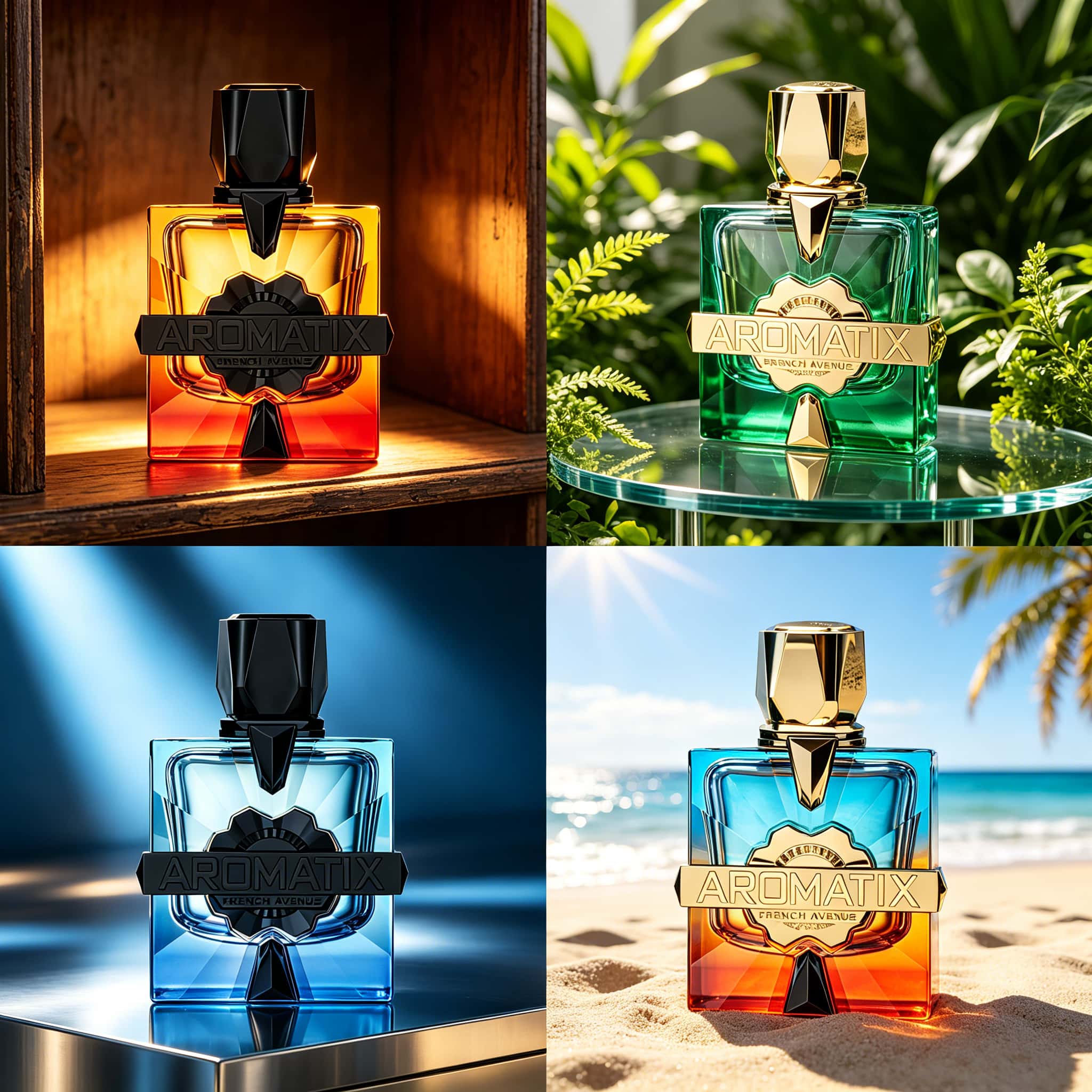 AROMATIX 4 つの異なるスタイルのメンズ フレグランス、3.4 オンス 100 ミリリットル、海、草、暖かくスパイシーな柑橘類のノート、学生、日常の仕事、スポーツ、ビジネス、ニュートラル、軽くて強い香りに多用途。