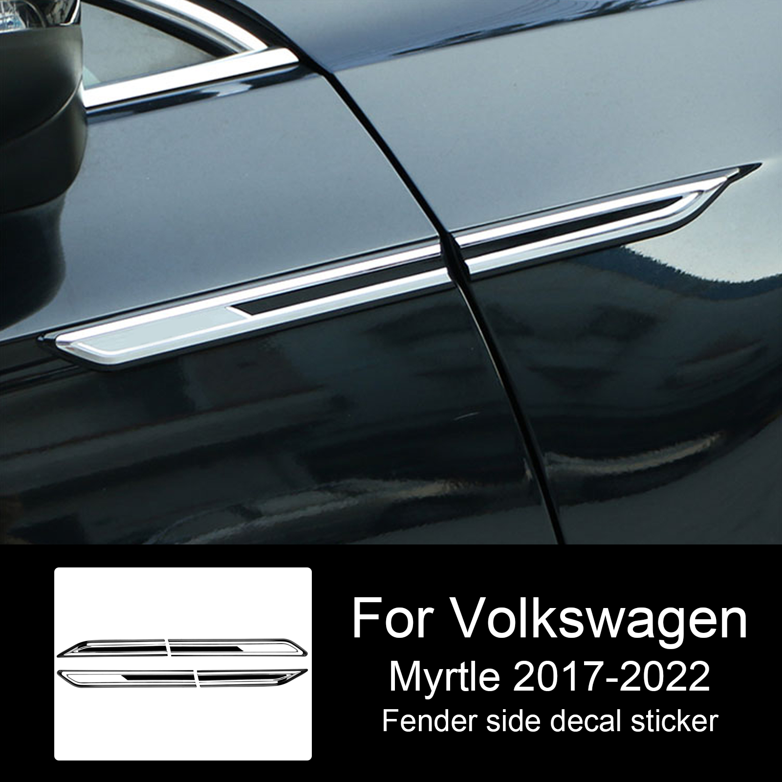 2 個車クローム車のサイドフェンダー装飾ステッカーフェンダートリムアクセサリー Vw Magotan パサート B8 Rline と車のスタイリング