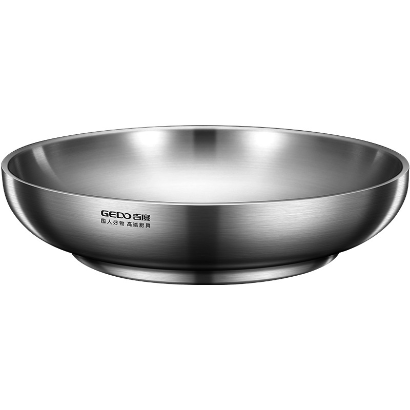 超厚い 304 ステンレス鋼バンケットプレート LFGB 認証断熱ディナー皿落下耐性ベビー食器
