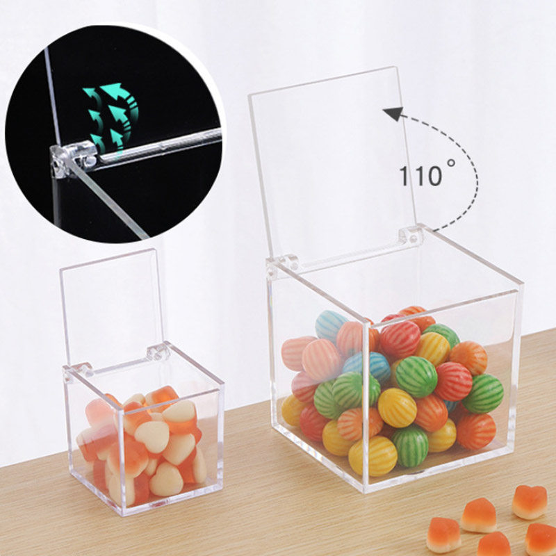 透明アクリル収納ボックス小さな正方形キューブコンテナ蓋付きプラスチック StorageOrganizer 小さなキャンディブラインドボックス収納ツール