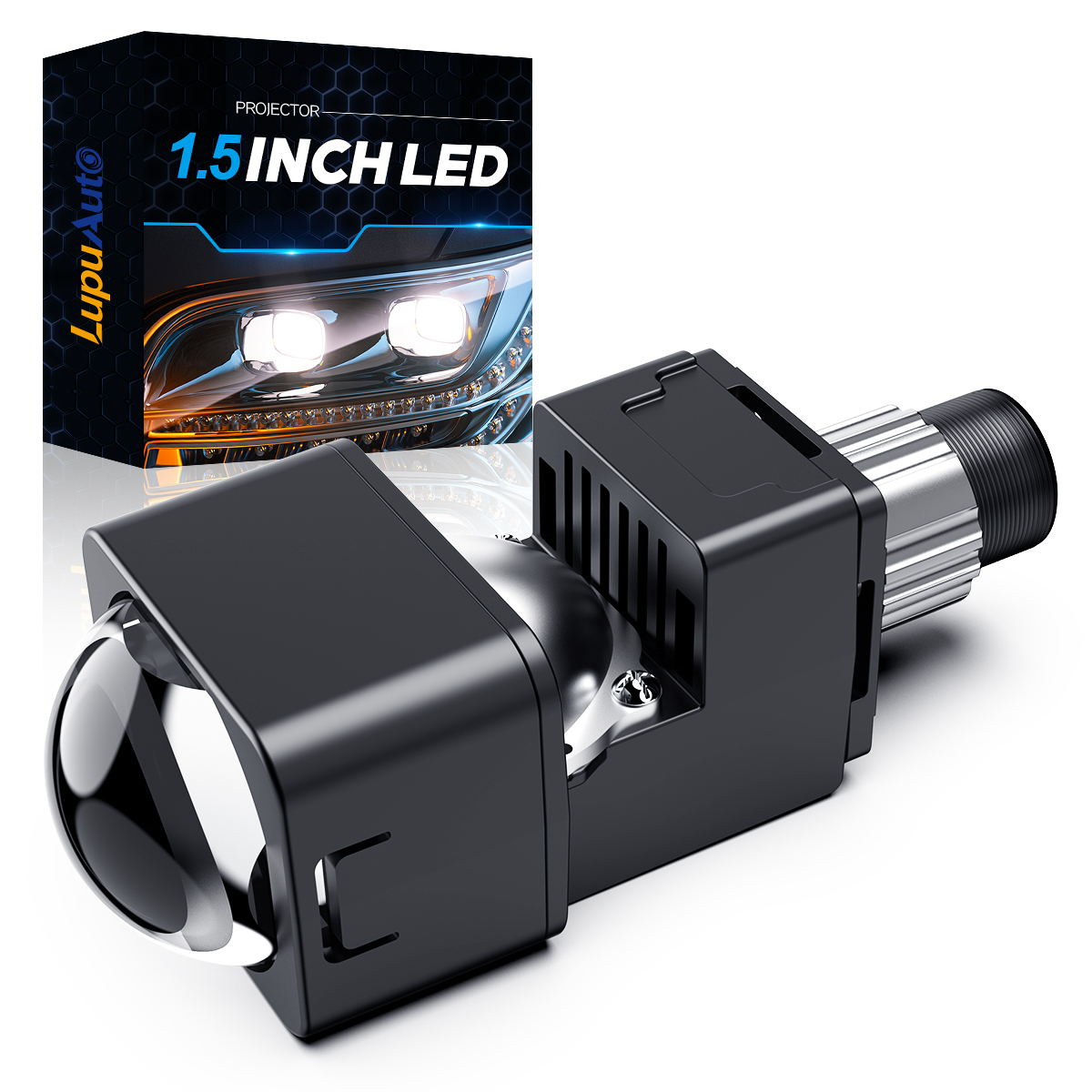 12V オートバイ 1.5 インチミニ Bi Led プロジェクターレンズヘッドライトライト Bi-LED 補助ヘッドライトフォグランプ車オートバイ Acc
