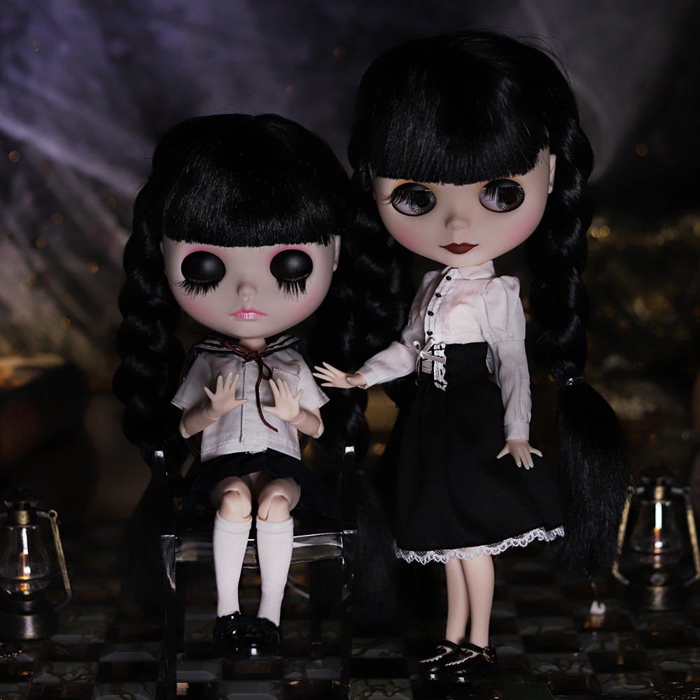 ICY DBS ブライス人形 1/6 ジョイントボディ 30 センチメートル黒髪黒まぶた長いまつげ眠そうな目ダークシリーズ BJD おもちゃファッションギフト
