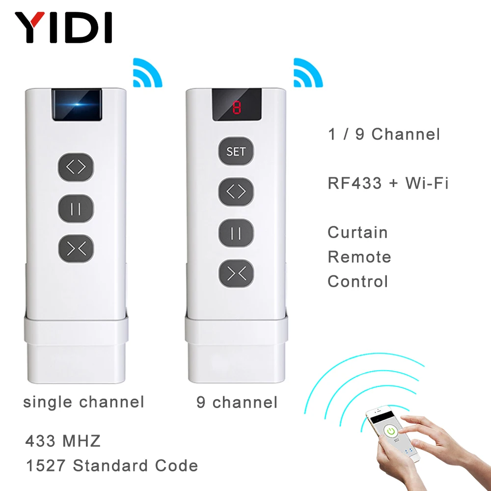 9 /1 チャンネル RF433 リモコン WiFi カーテンスイッチ RF ローラーブラインドモジュールバッテリー駆動カーテンアクセサリーエミッター