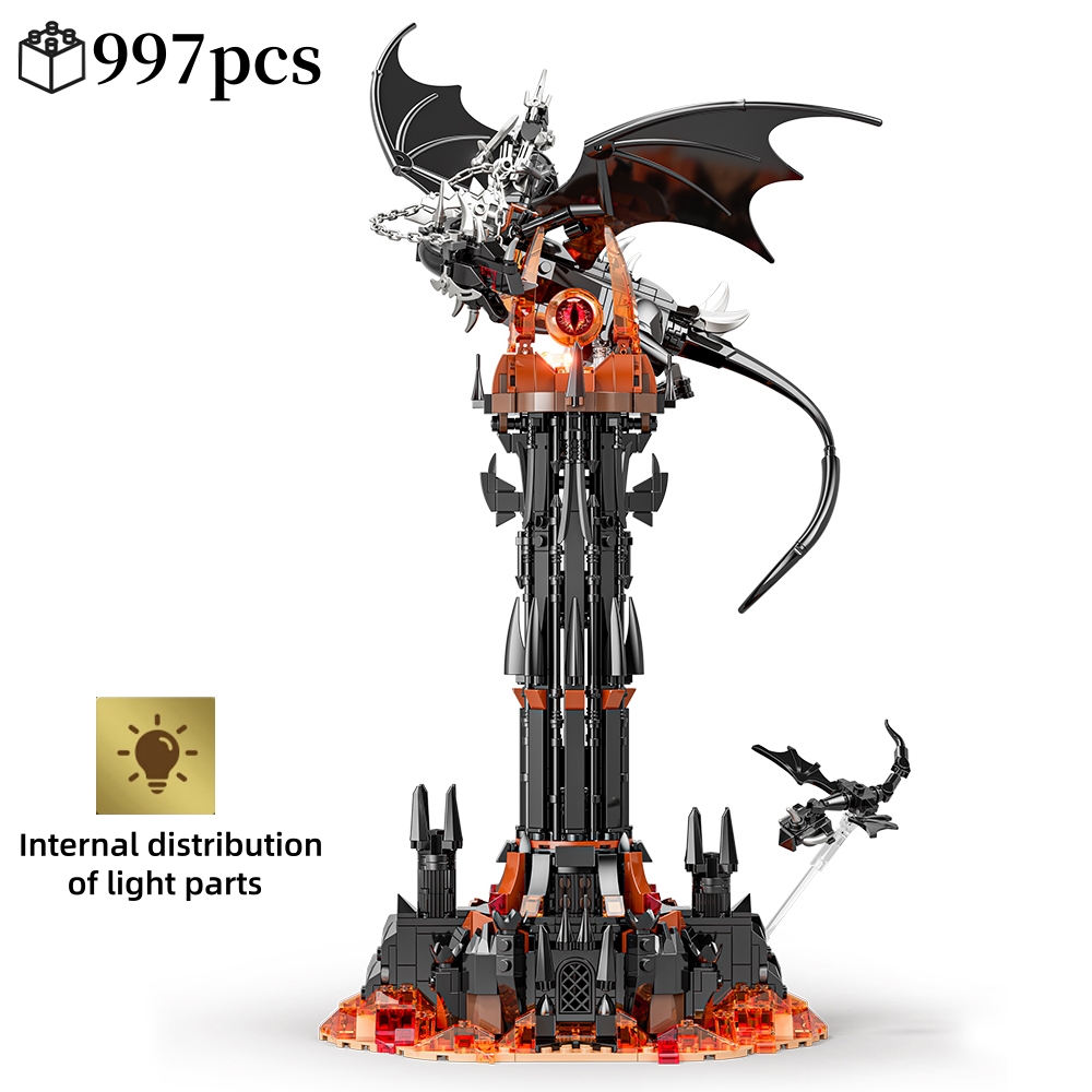 Moc-Lord 映画リングモデル落ちた獣マジックタワービルディングブロック要塞城クリエイティブ組み立てるレンガのおもちゃギフト Ki