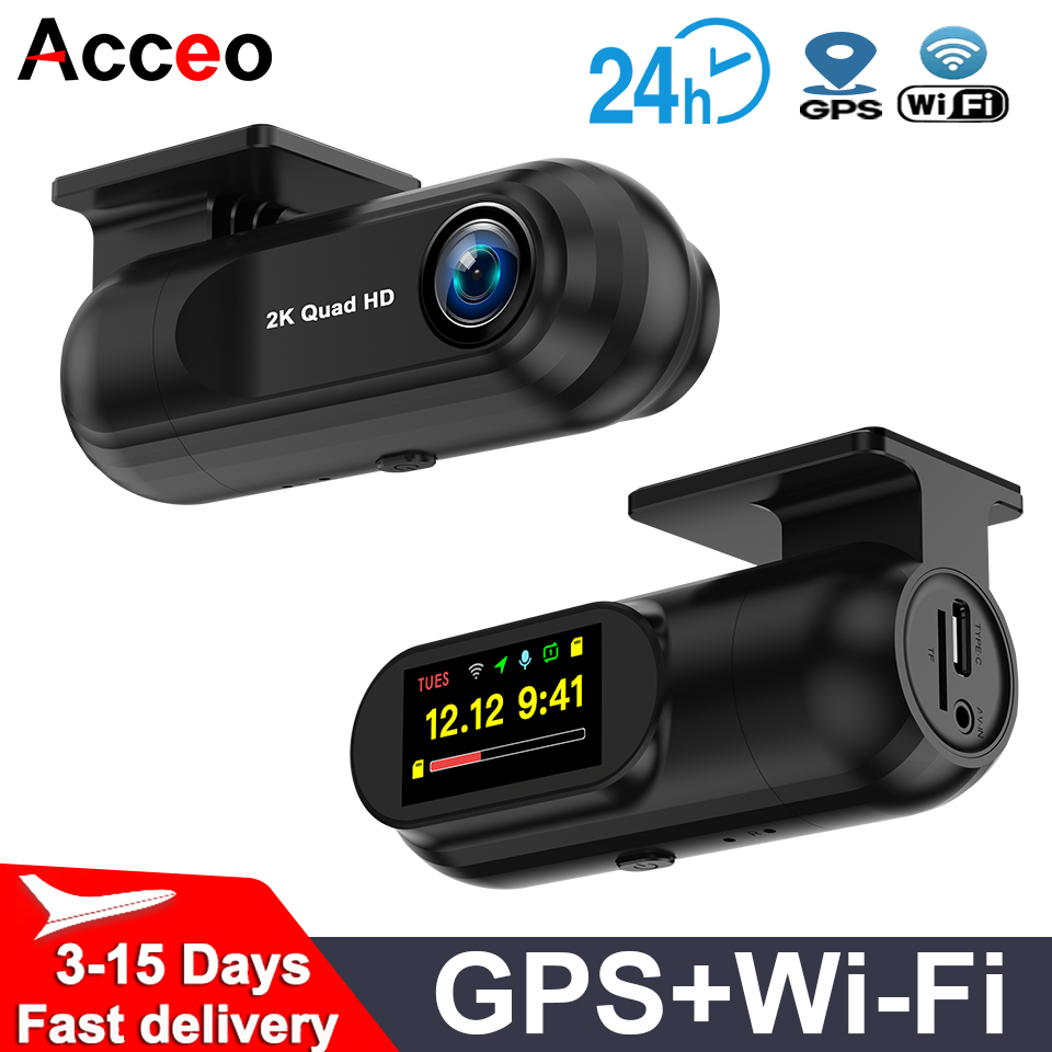 Acceoa 2K ダッシュカム WiFi 車 DVR カメラ 24H 駐車モニターナイトビジョンループ録画自動ビデオレコーダー