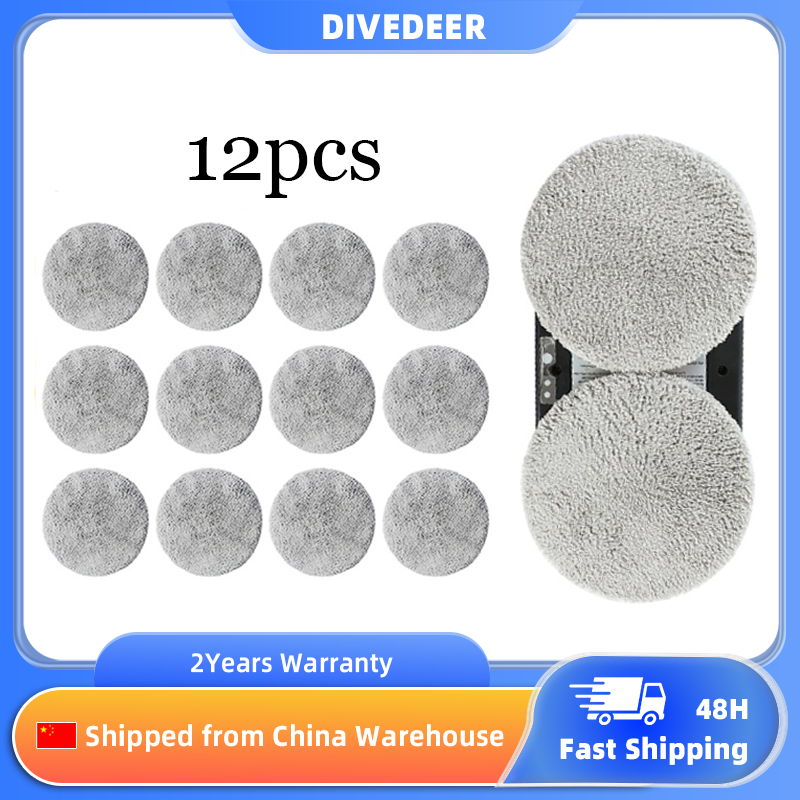 DIVEDEER 12 個電動ウィンドウ クリーナー ラウンド クリーニング クロス ウィンドウ クリーナー クリーニング クロス用