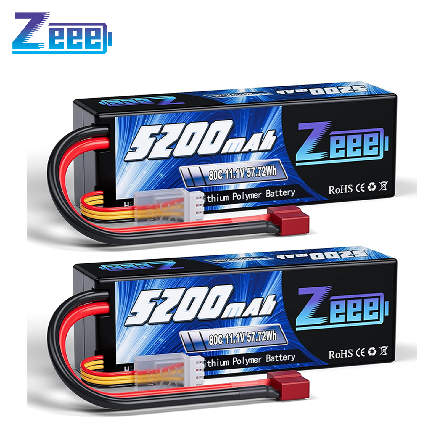 1/2 個 Zeee 3S 5200mAh リポバッテリー 11.1V 80C T/XT60/EC3/5 プラグハードケース付き RC カーバギートラック FPV ドローン RC モデルパーツ