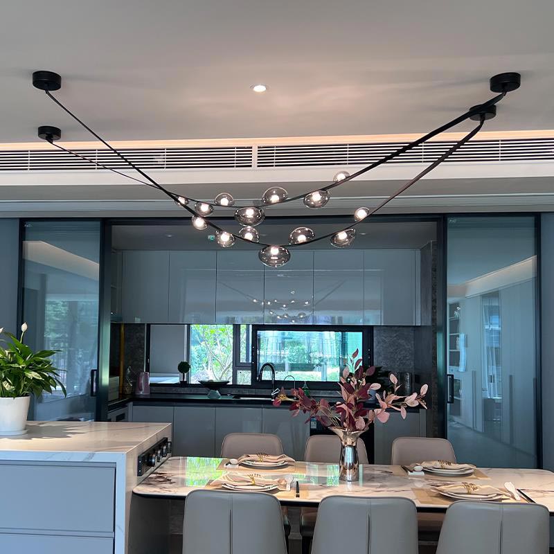 LED レザーペンダントライト寝室リビングルームダイニングルームレストラン装飾モダンなハンギングランプ器具