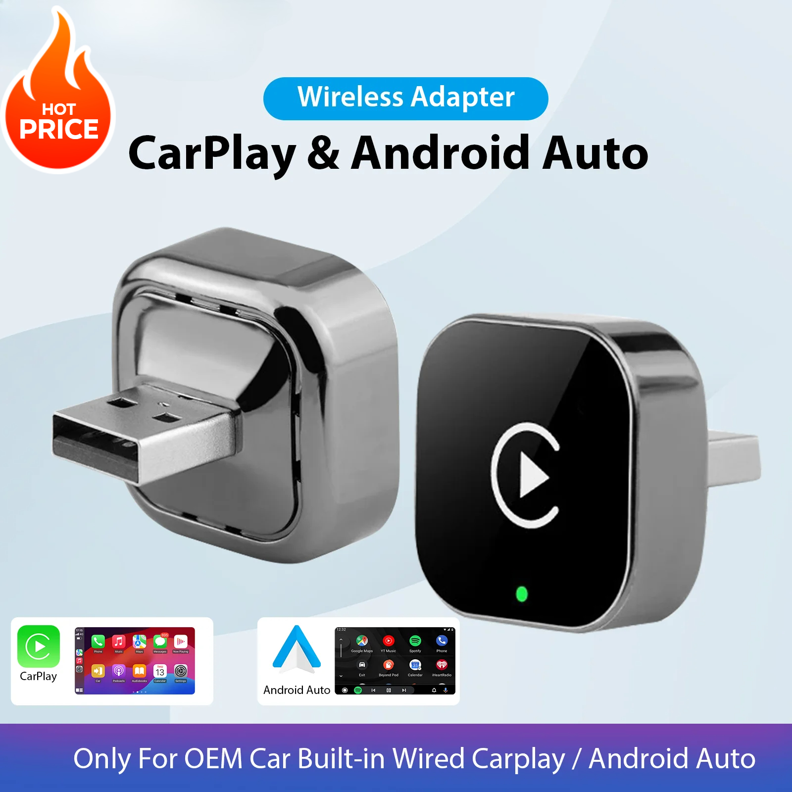 ポータブル 2026 新しいワイヤレス CarPlay Android 自動アダプター 5Ghz WiFi USB タイプ C 高速充電カーアダプター遅延なし