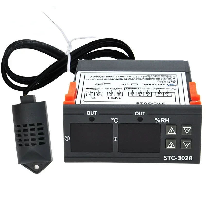 STC-3028 インテリジェントデジタルディスプレイ温湿度コントローラー AC 220V DC 12V 24V