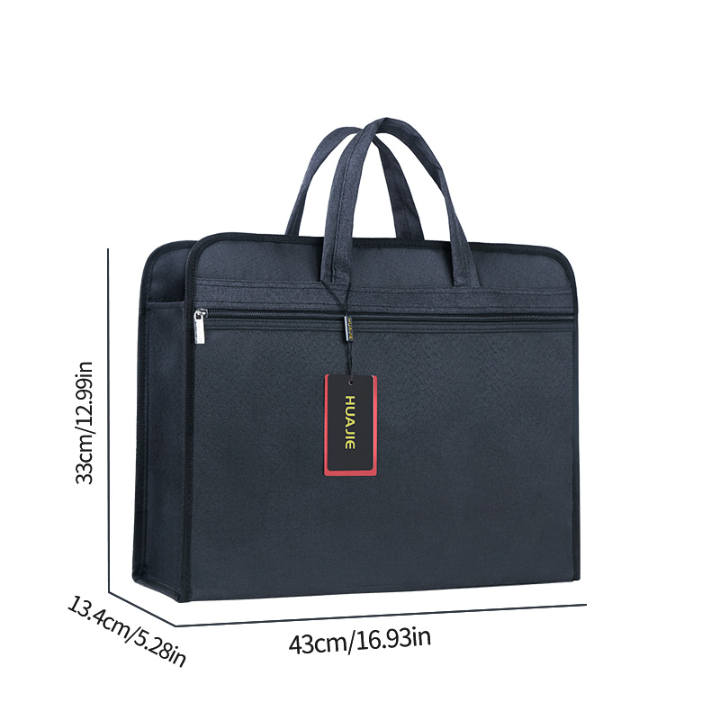 HUAJIE 1 個 A3 オックスフォード布ブリーフケース – 16 インチのラップトップ、iPad、旅行用の大容量防水バッグ