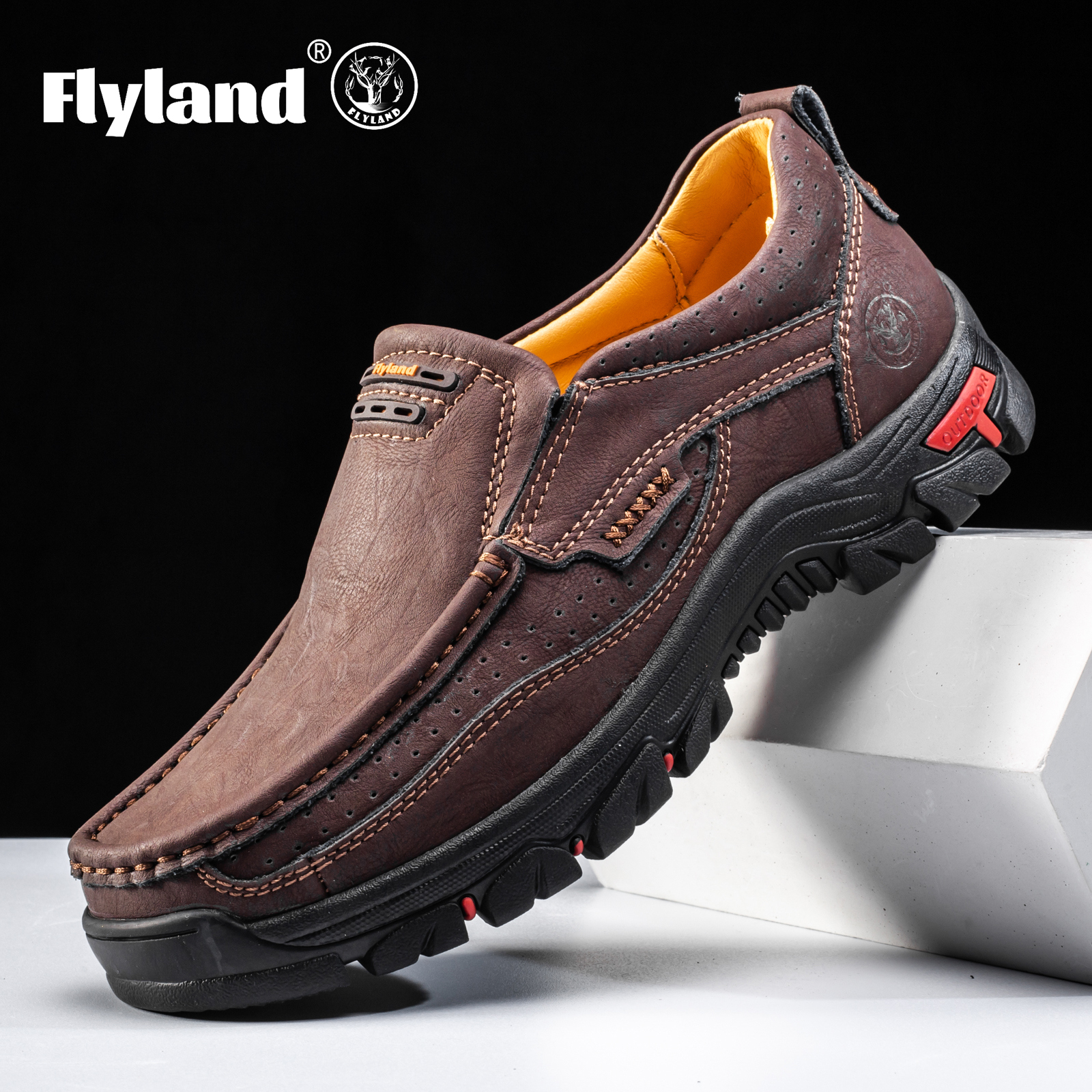 FLYLAND オリジナルメンズローファー手作り靴ビジネスカジュアルシューズスリッポンアンクルブーツドレスブーツ