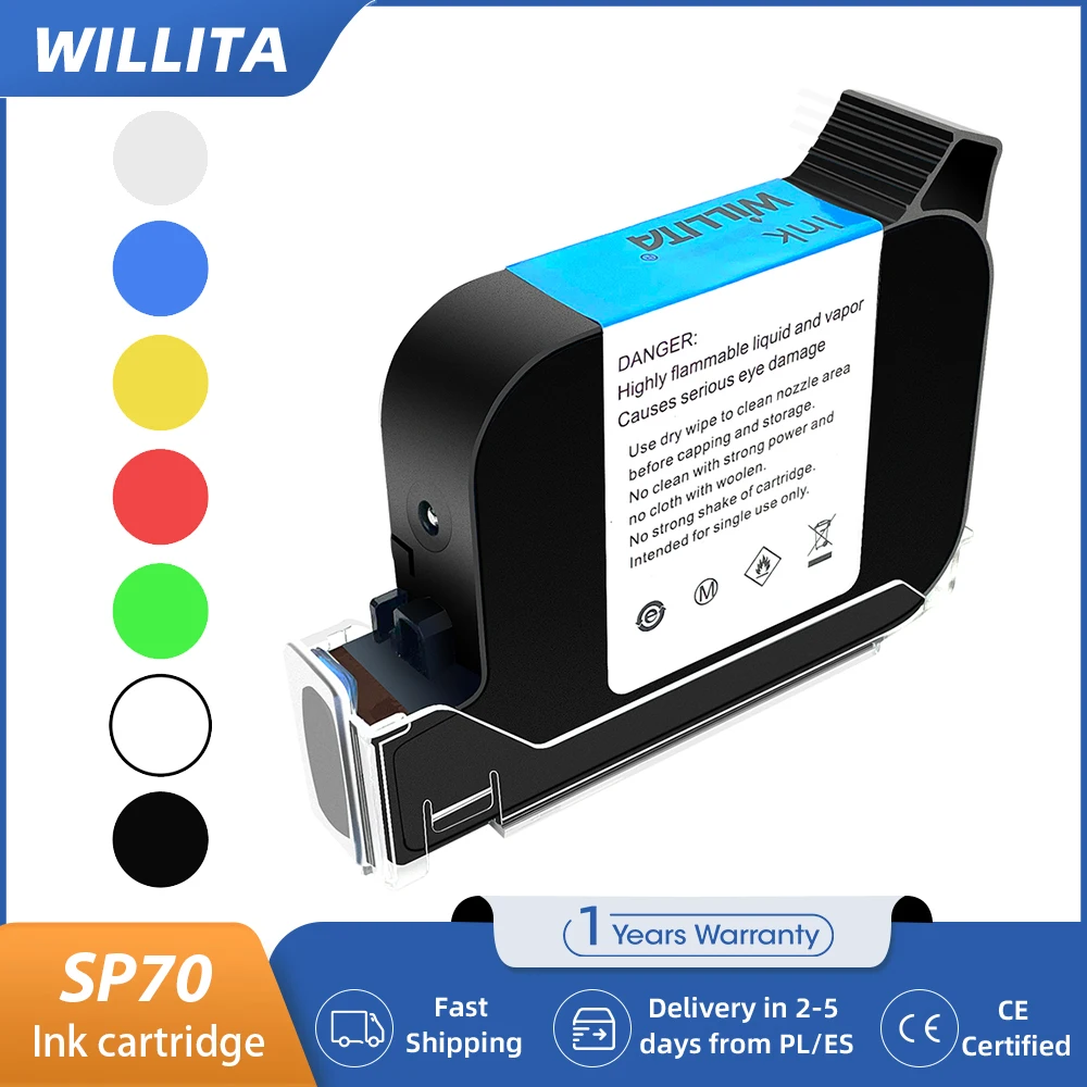 WILLITA 25.4 ミリメートルインクカートリッジオリジナル速乾性溶剤インクカートリッジ JS12/2588 互換インクカートリッジインクジェットプリンタ EU
