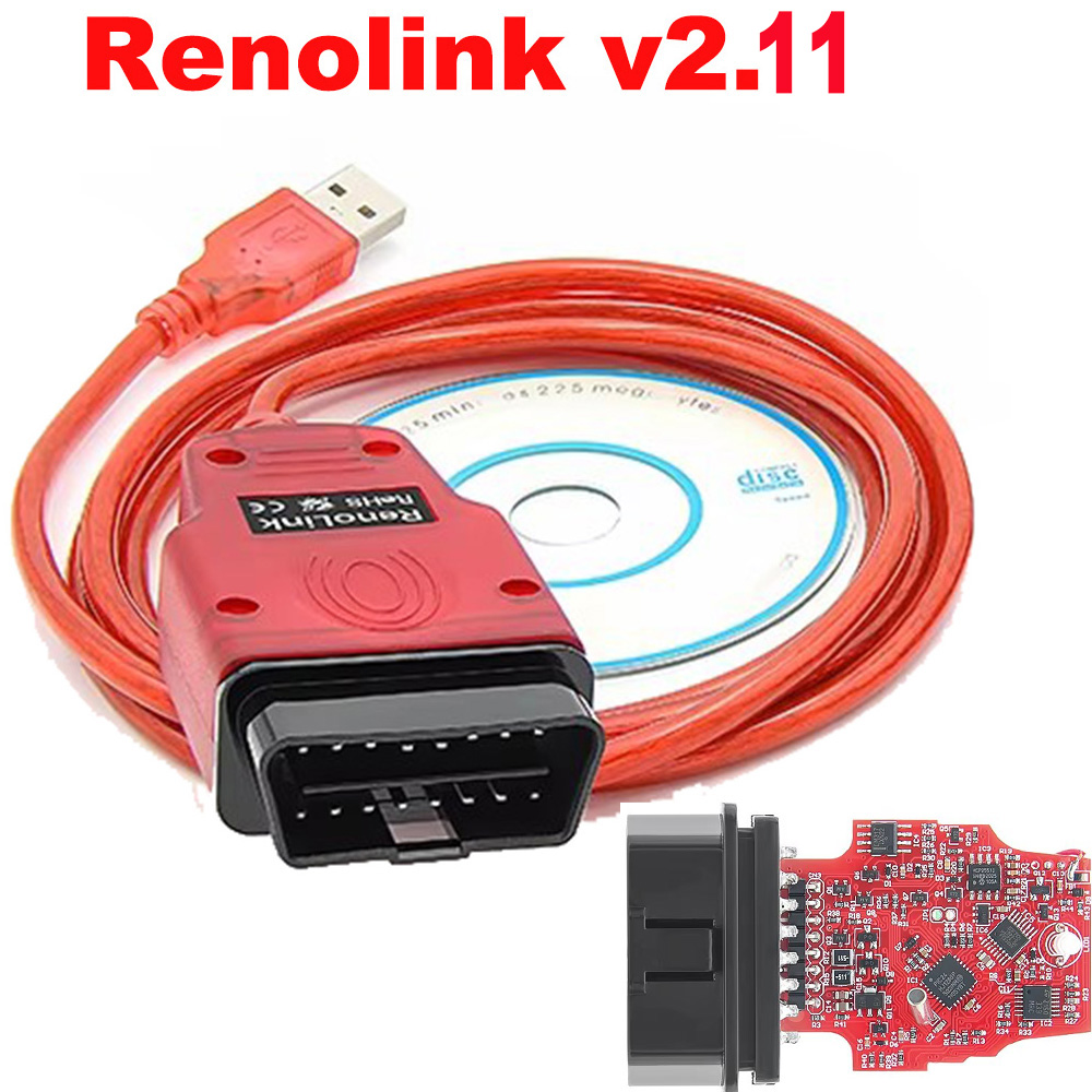NEW Renolink V2.11 For Renault Car ECU Programmer OBD 2 Airbag Reset OBD2 ECM UCH Key ECU Programmer Link Car Diagnostic Tool