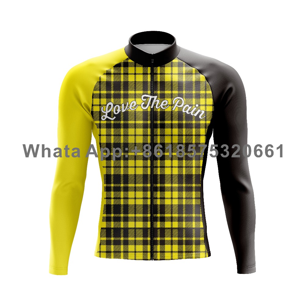 春秋のメンズサイクリングジャージ Mtb 薄型長袖バイクコート Ropa Ciclismo サイクリングチーム機器速乾性スポーツウェア