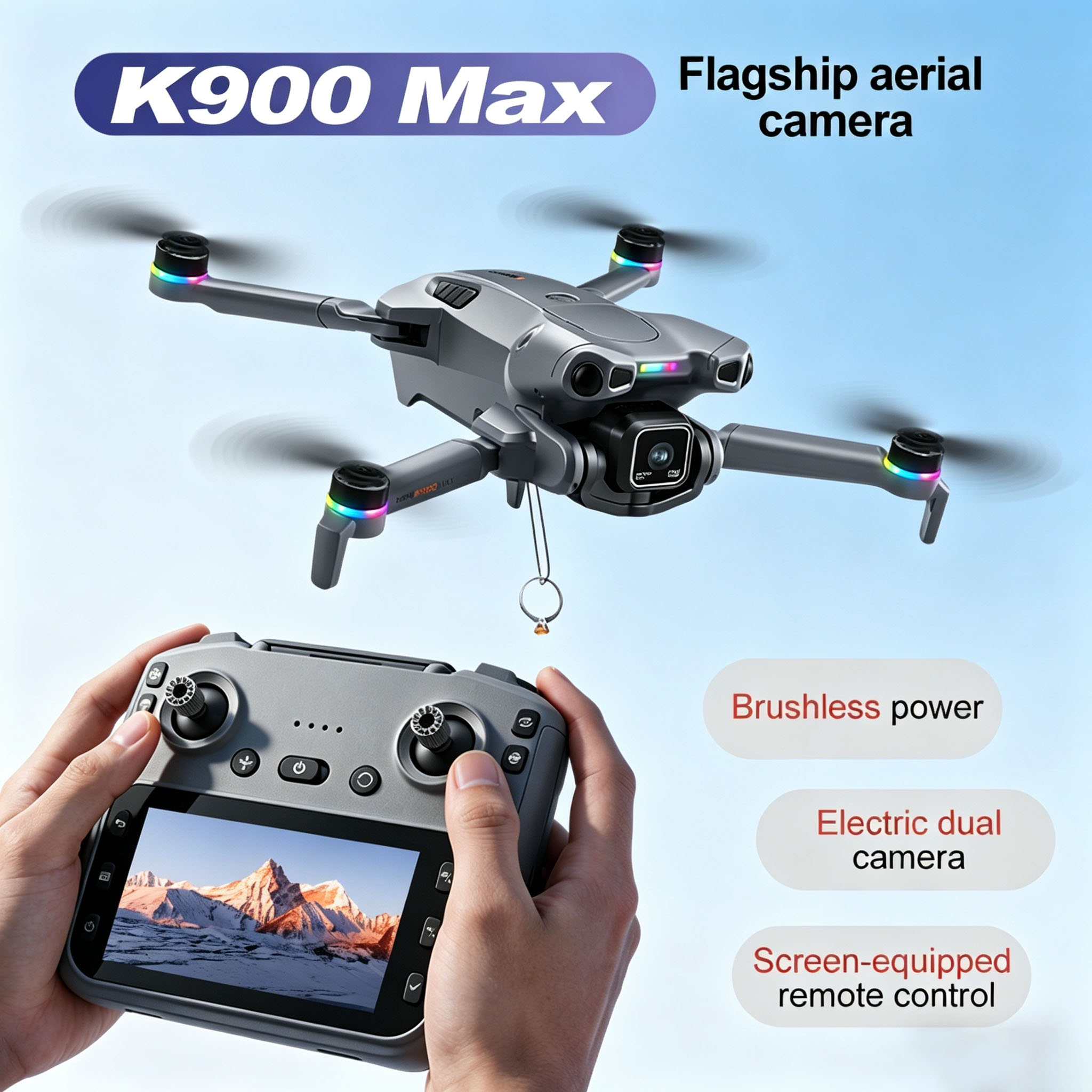 K900 最大 GPS ドローン 360° レーザー障害物回避パノラマ撮影 5 グラム RC エアドロップデバイスドローンオプティカルフローポジショニングギフトおもちゃ