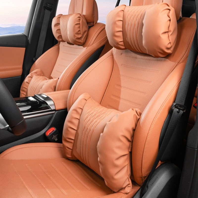 品質ナッパレザー車のヘッドレストランバーサポートクッション快適なソフト車の首枕腰枕車のインテリアaccessorie