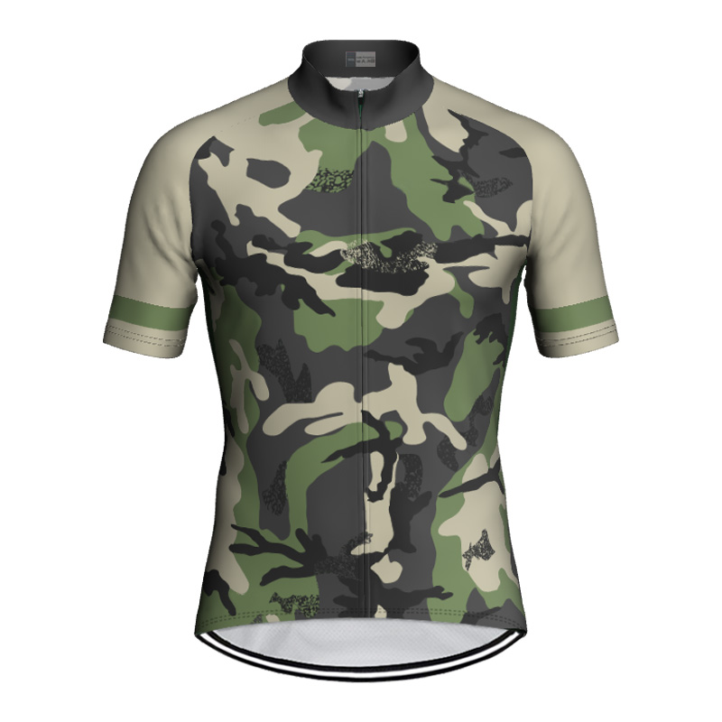 サイクリングジャージ迷彩グリーン屋外ライドバイク自転車専門服ショート Tシャツロードスポーツジャケット着用モトクロス実行