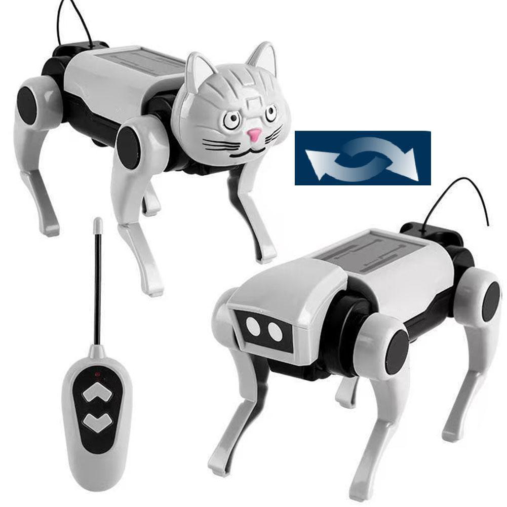 リモコンロボットおもちゃ機械式犬猫組立キット 2 で 1 Diy 組立教育玩具子供男の子女の子