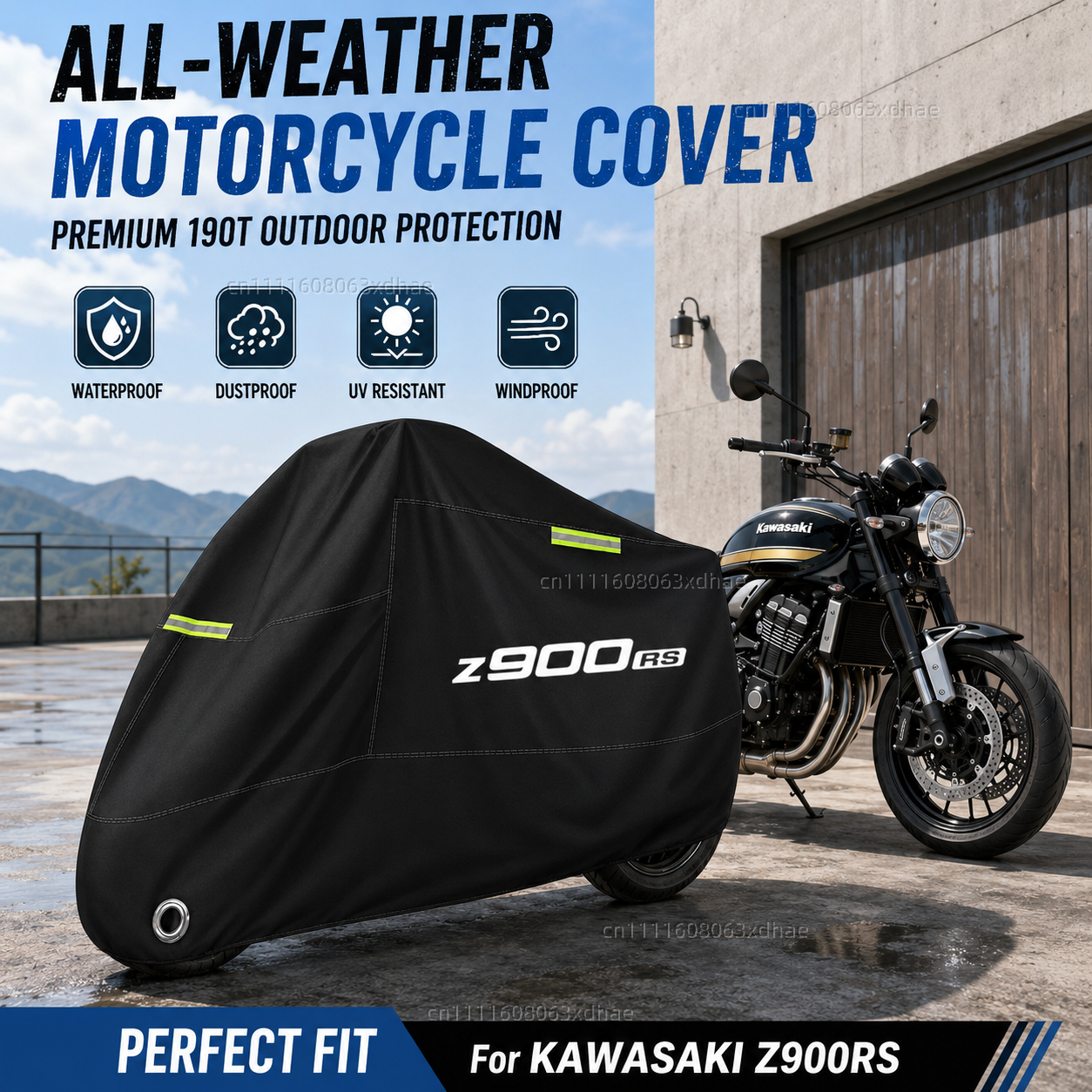 オートバイフルカバー防水雨防塵オールシーズン 190T オックスフォード布カワサキ Z900RS Z 900RS Z900 RS