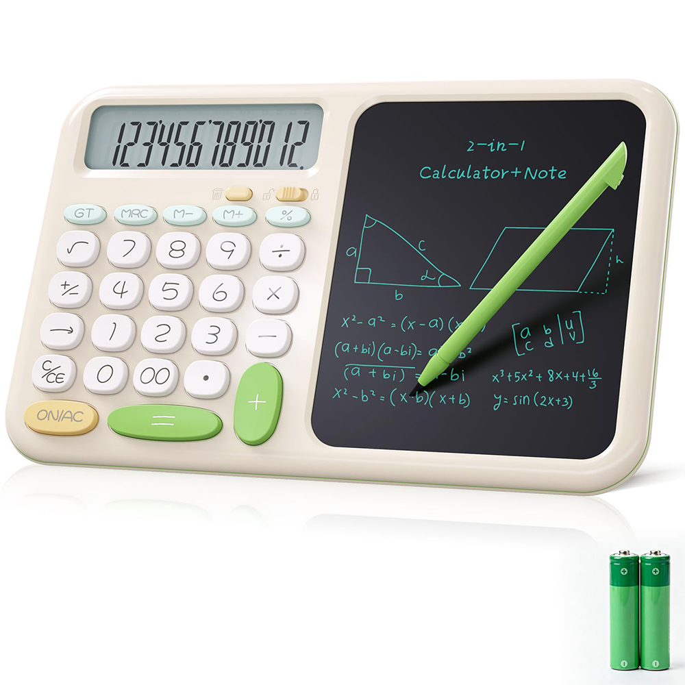 Desk Basic Calculator with Notepad for School Cute Simple Big Button Standard Kawaii Calculator for Desk Back to School Supplies